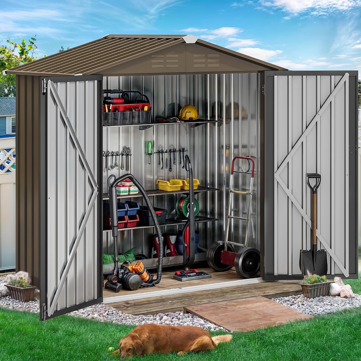 Metalowy schowek ogrodowy 6x4  – Gardening Tools recenzja i cena
